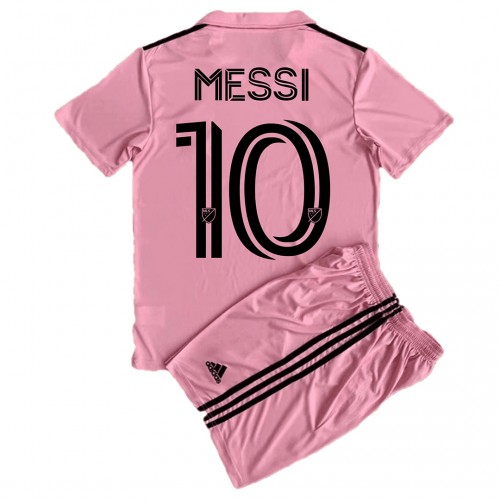 Inter Miami Lionel Messi #10 Hemmaställ Barn 2023-24 Kortärmad (+ Korta byxor)